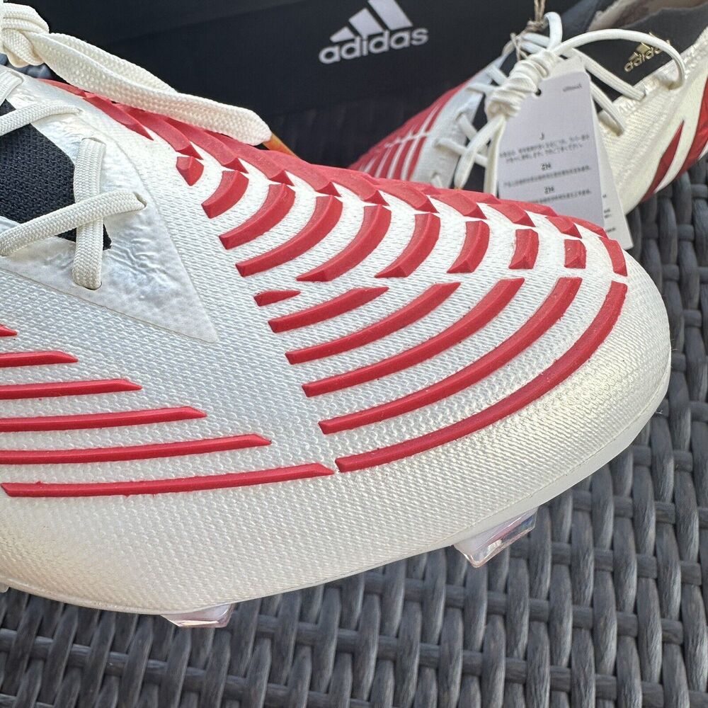 Adidas Predator Edge.1 FG Off White Vivid Red Men's Soccer Cleats H02933 Size 12 - Picture 14 of 15